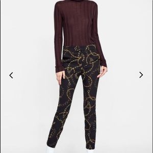 Zara Woman High Rise Skinny Chain Print size 4
